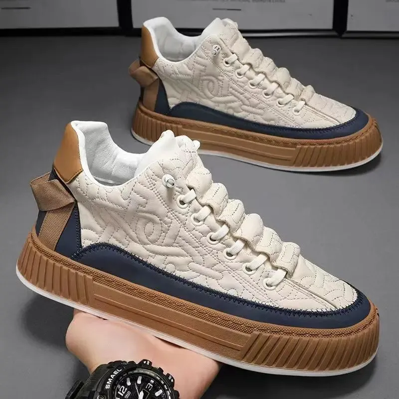 Luxury Men's Vulcanized Shoes – 2024 Designer Chunky Sneakers, Fashion Casual Board Shoes for Men