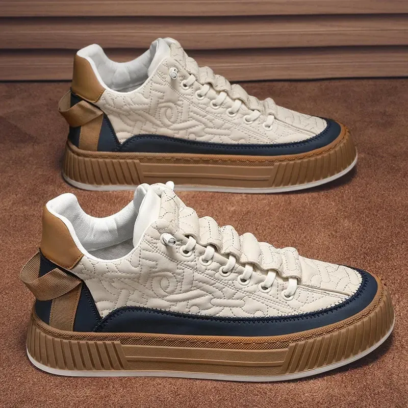 Luxury Men's Vulcanized Shoes – 2024 Designer Chunky Sneakers, Fashion Casual Board Shoes for Men