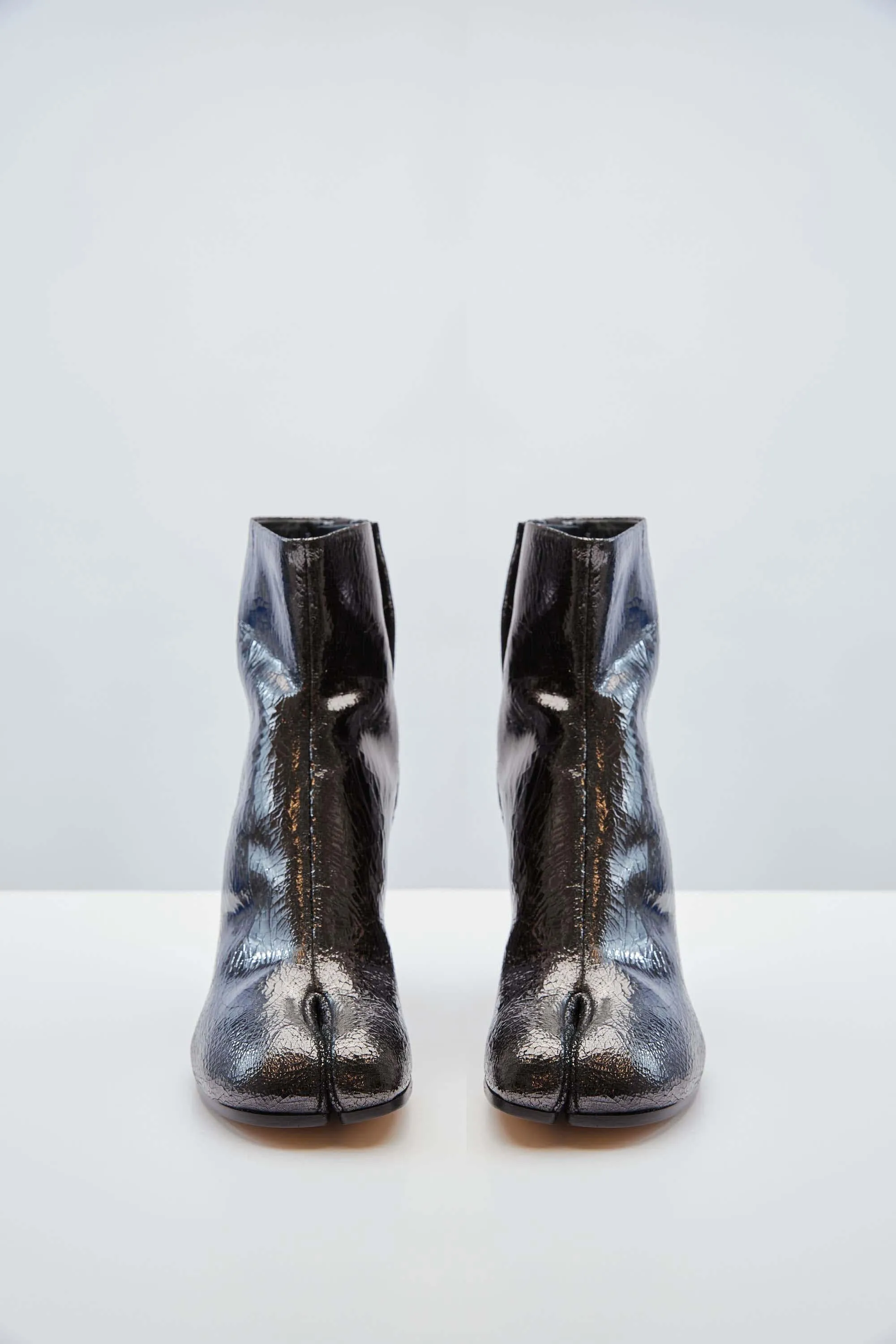 Maison Margiela Tabi Ankle Boots in Crackle Patent