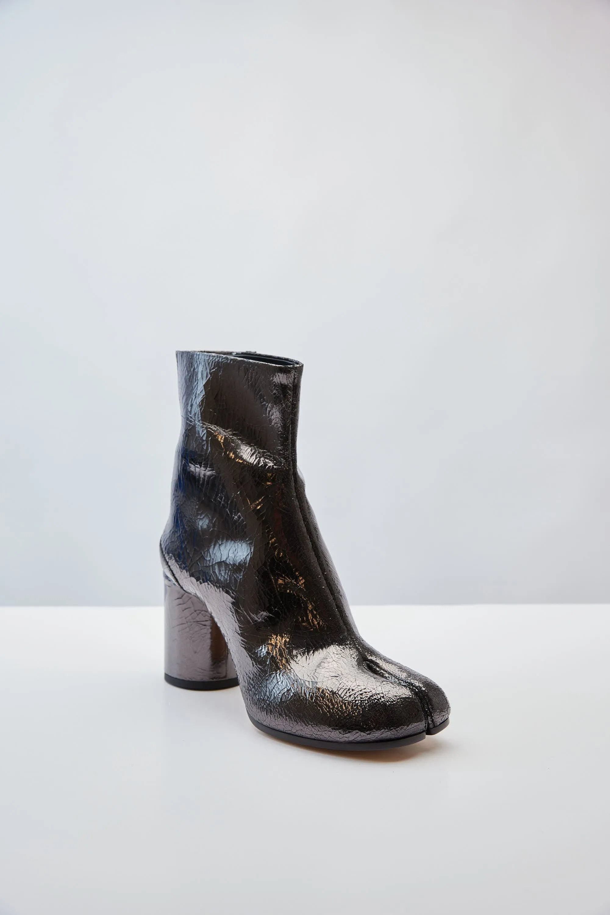 Maison Margiela Tabi Ankle Boots in Crackle Patent