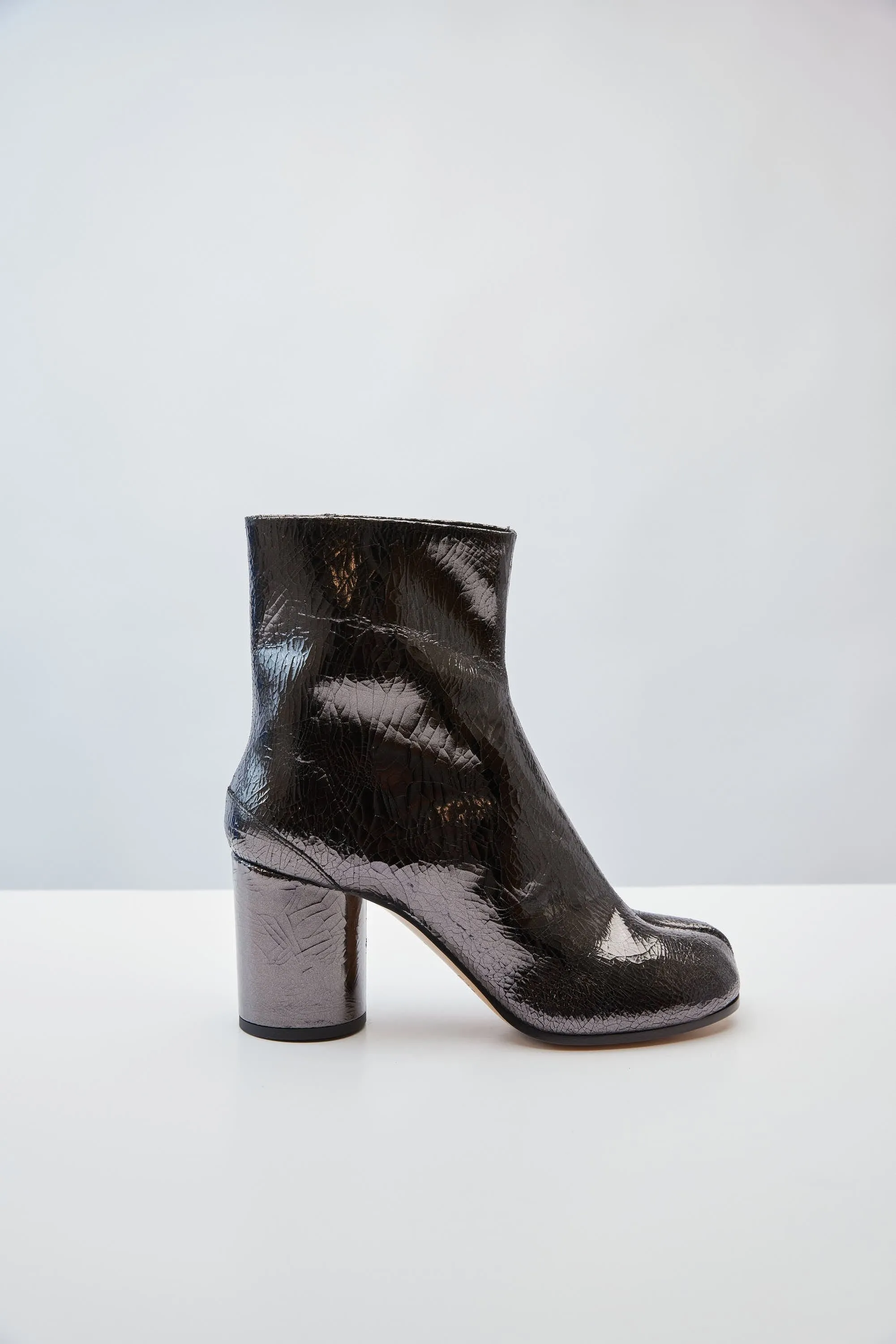 Maison Margiela Tabi Ankle Boots in Crackle Patent