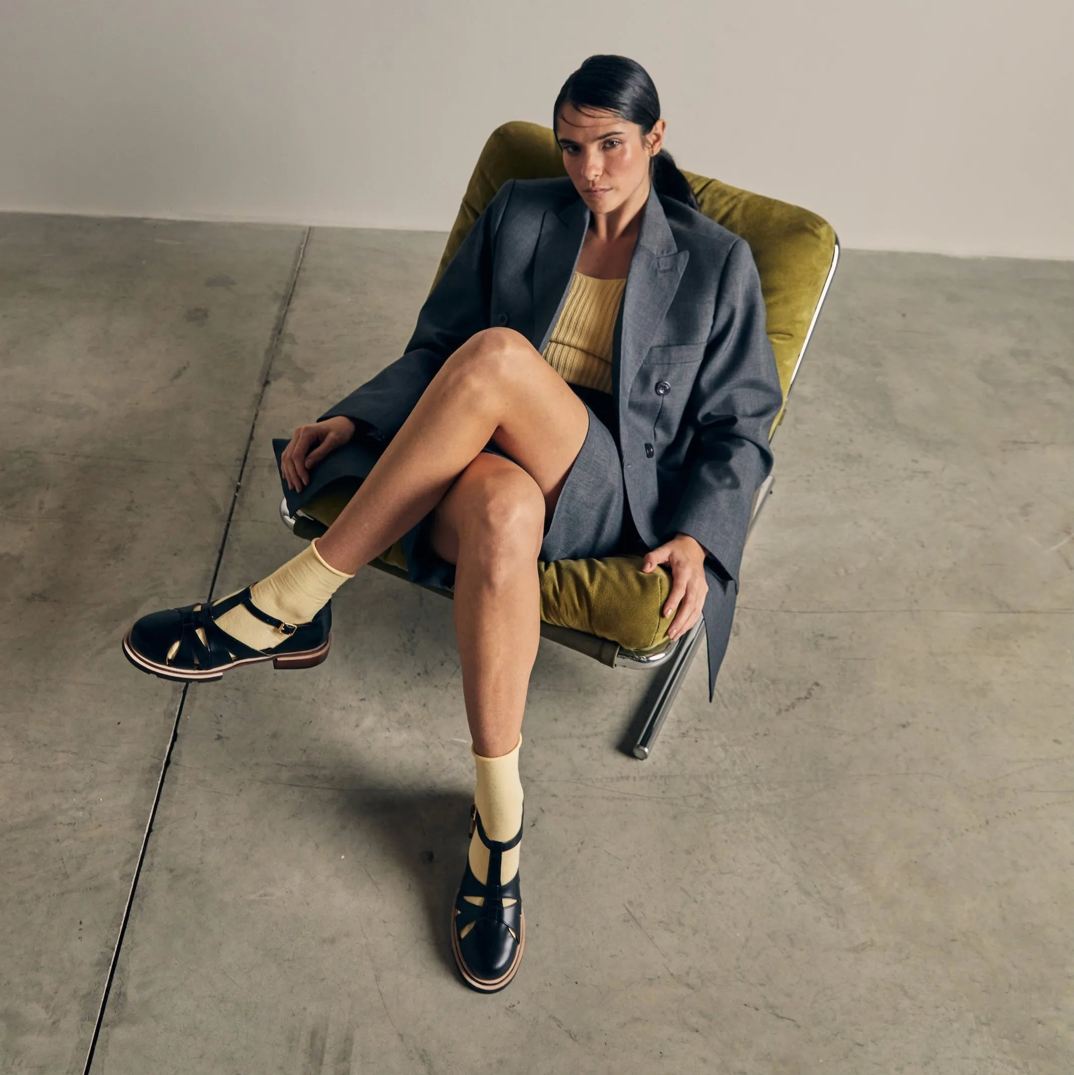 Maite Black Fisherman Sandals