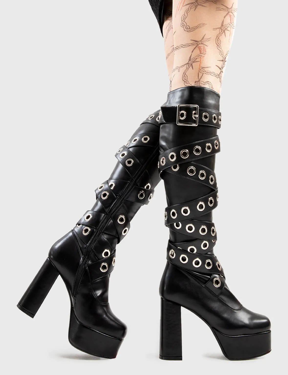 Manhunt Platform Knee High Boots