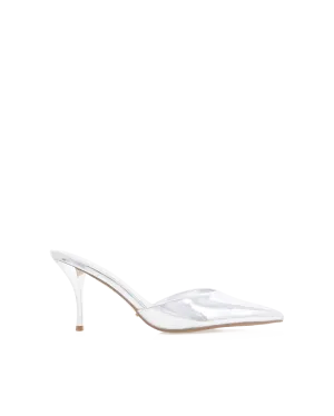 MANSON - SILVER CHROME Open Toe Pumps