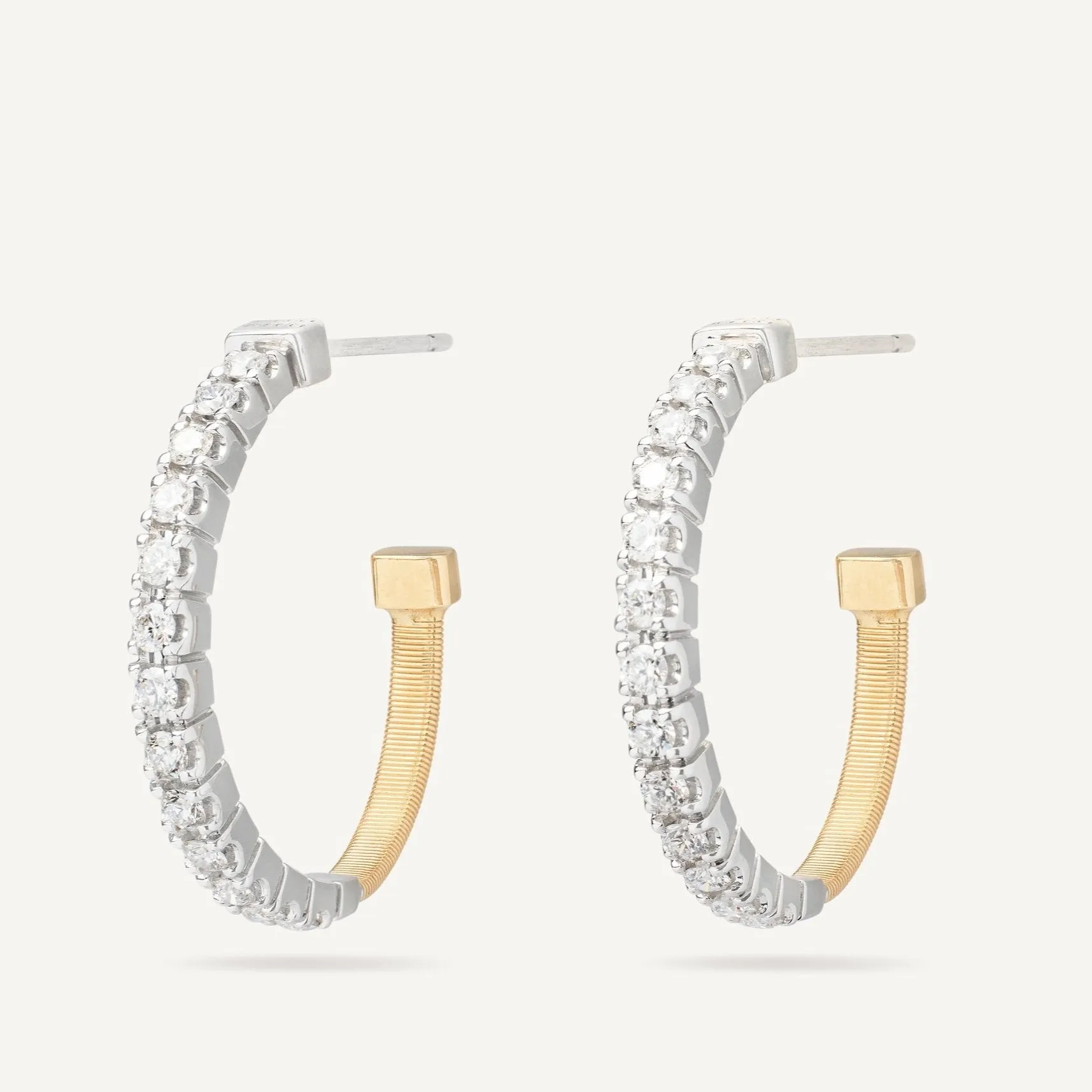 Marco Bicego Masai 18k Gold Diamond Hoop Earrings