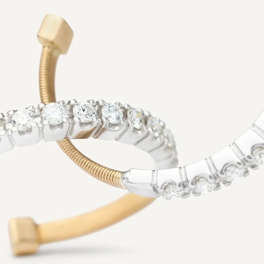 Marco Bicego Masai 18k Gold Diamond Hoop Earrings