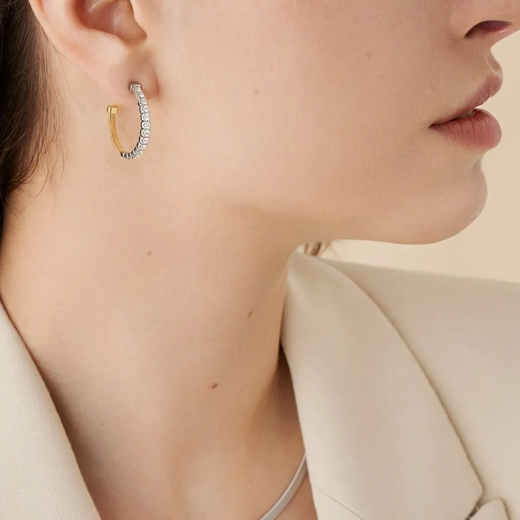Marco Bicego Masai 18k Gold Diamond Hoop Earrings