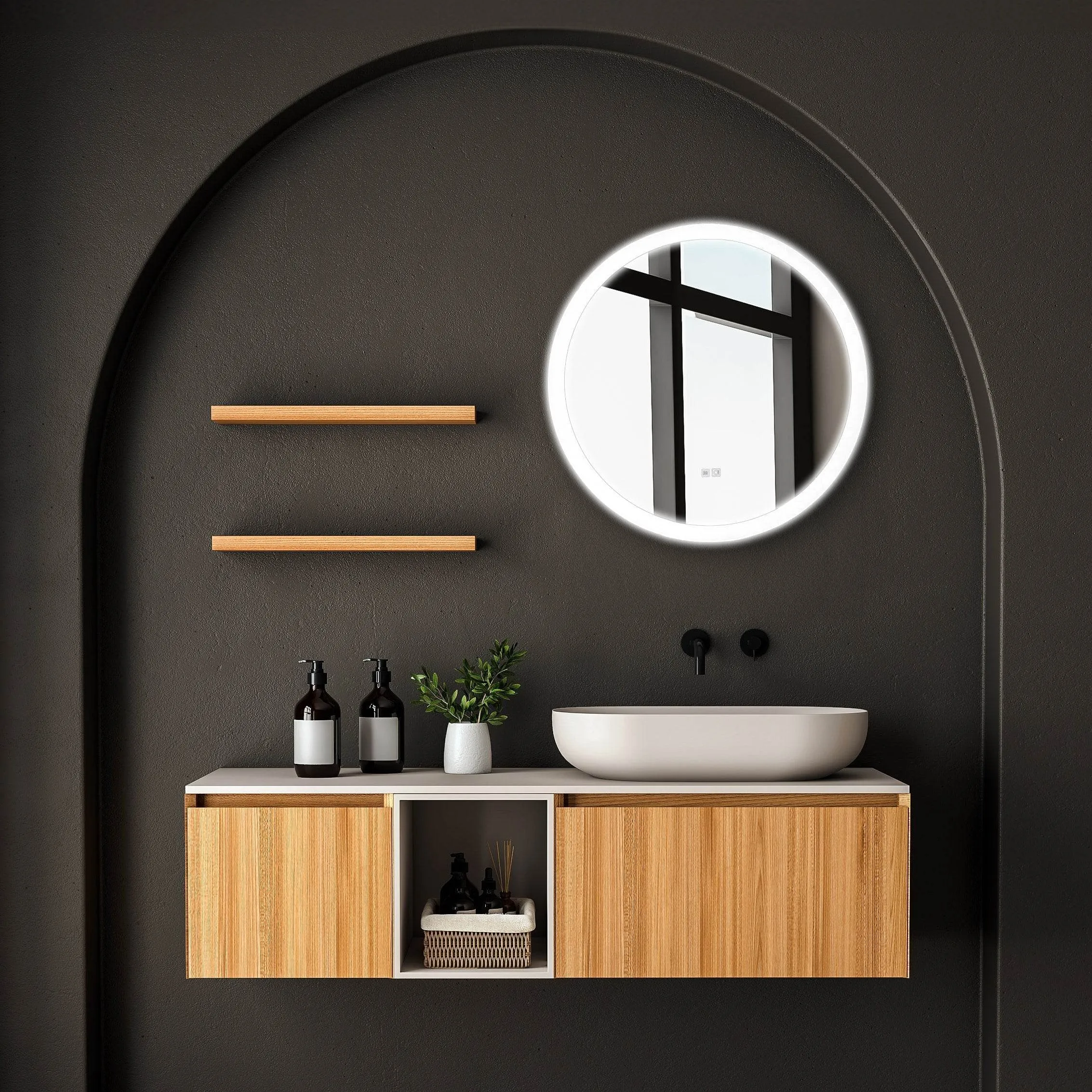 Mariana 24" Round LED Mirror with Dimmer & Defogger