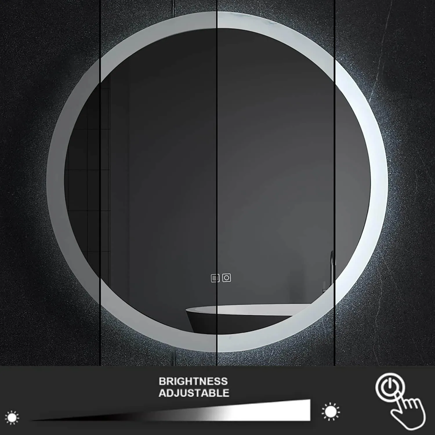 Mariana 24" Round LED Mirror with Dimmer & Defogger