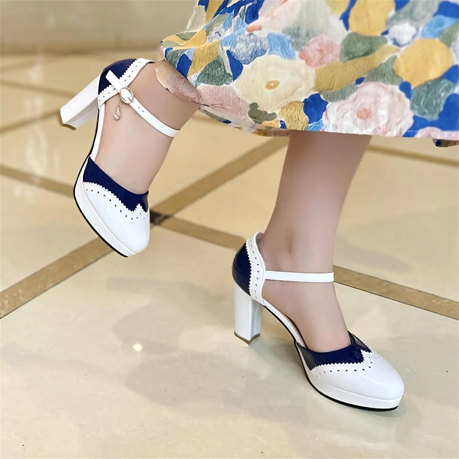 Mary Janes for Women Platform Heels Bow Kawaii Shoes Vintage Dress Pumps