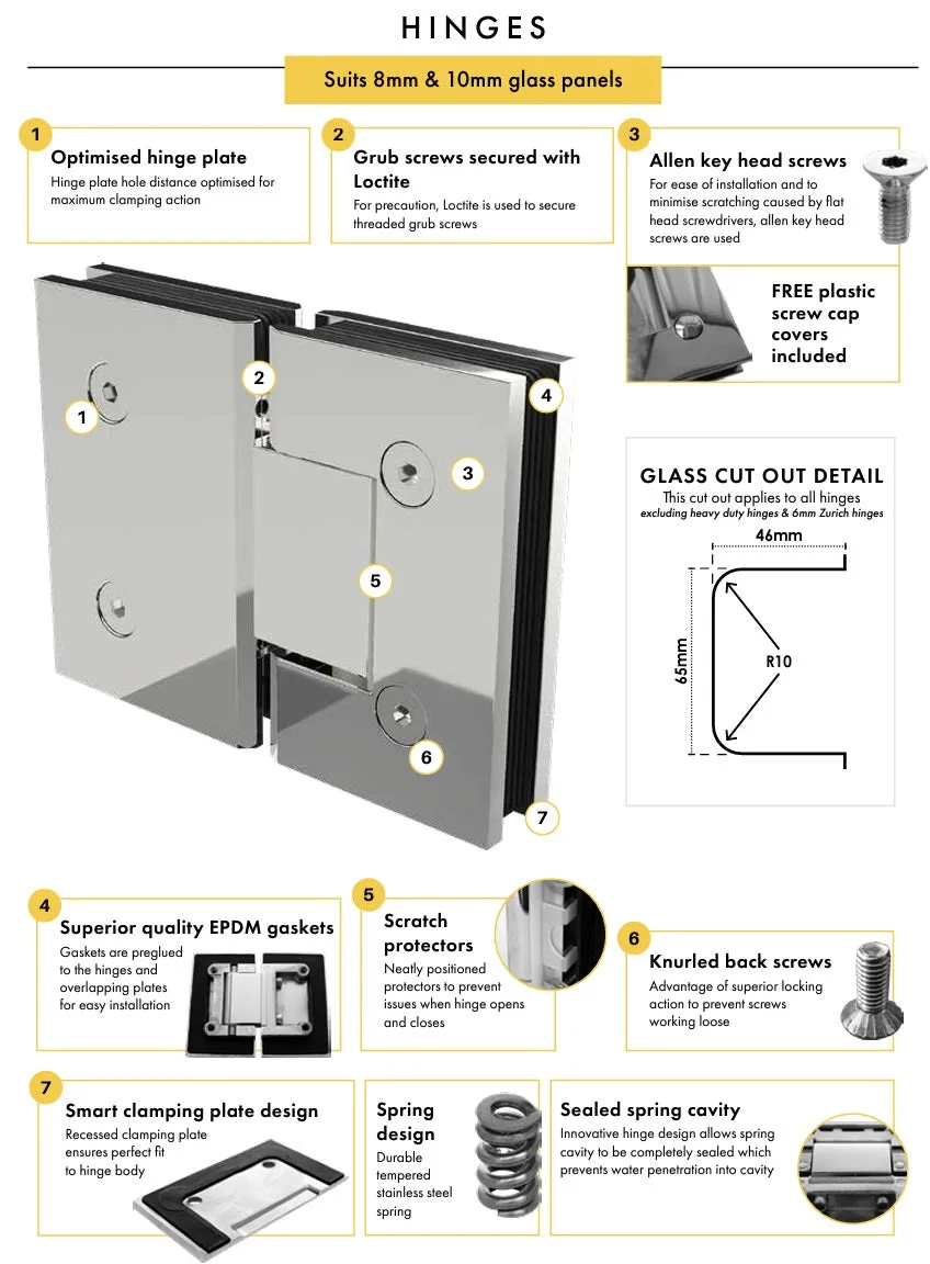 Matt Black Frameless Corner Shower Screen with wall brackets