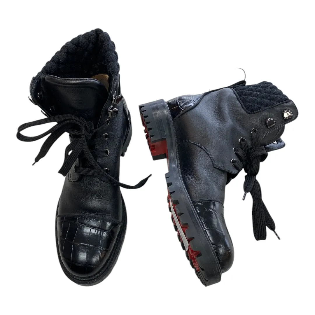 Global Cool Breathable Airflow Channels Boots Luxury Designer By Christian Louboutin In Black, Size: 5.5