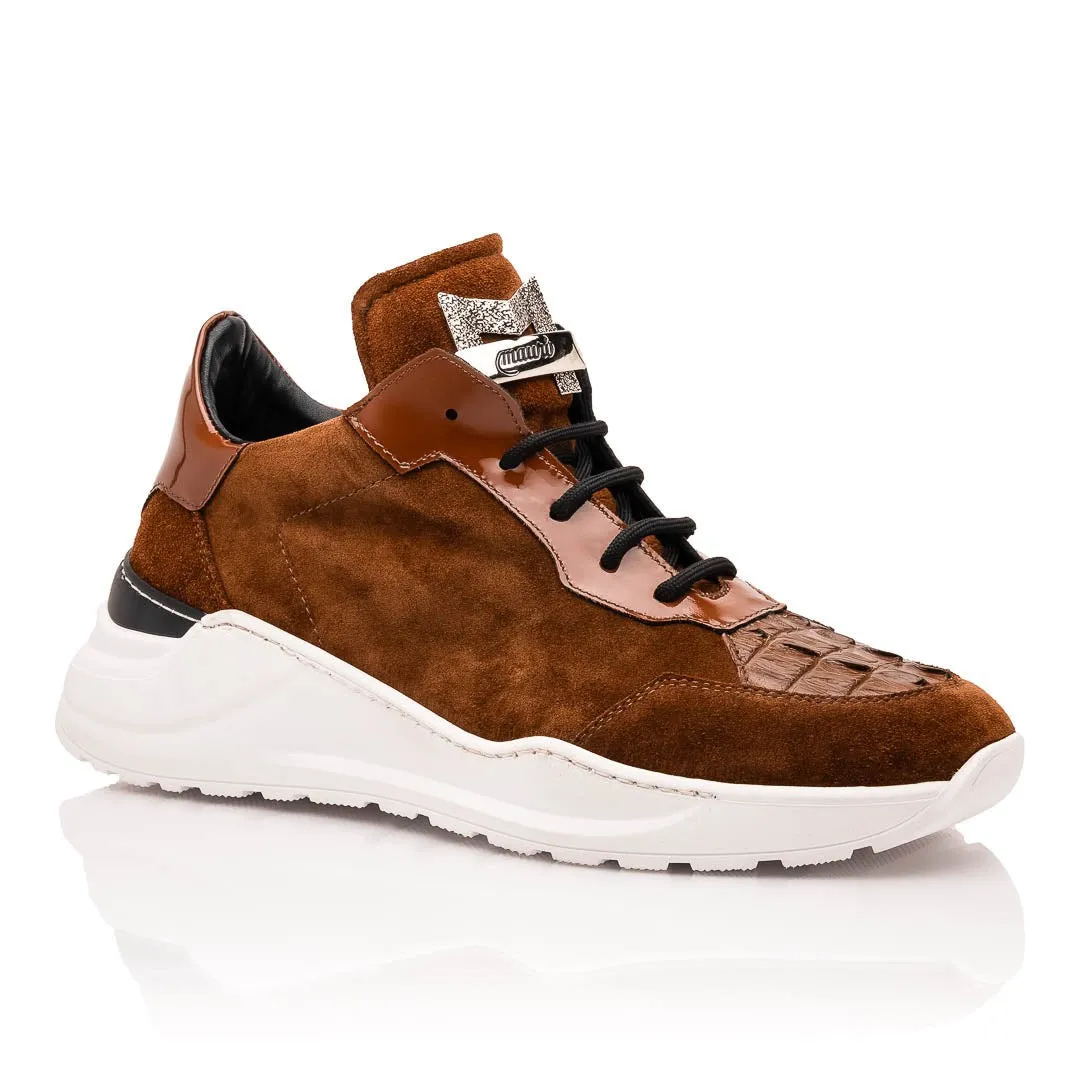 Mauri Scratch 8492 Men's Shoes Exotic Hornback / Suede / Patent Leather High-Top Sneakers (MA5647)