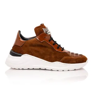 Mauri Scratch 8492 Men's Shoes Exotic Hornback / Suede / Patent Leather High-Top Sneakers (MA5647)