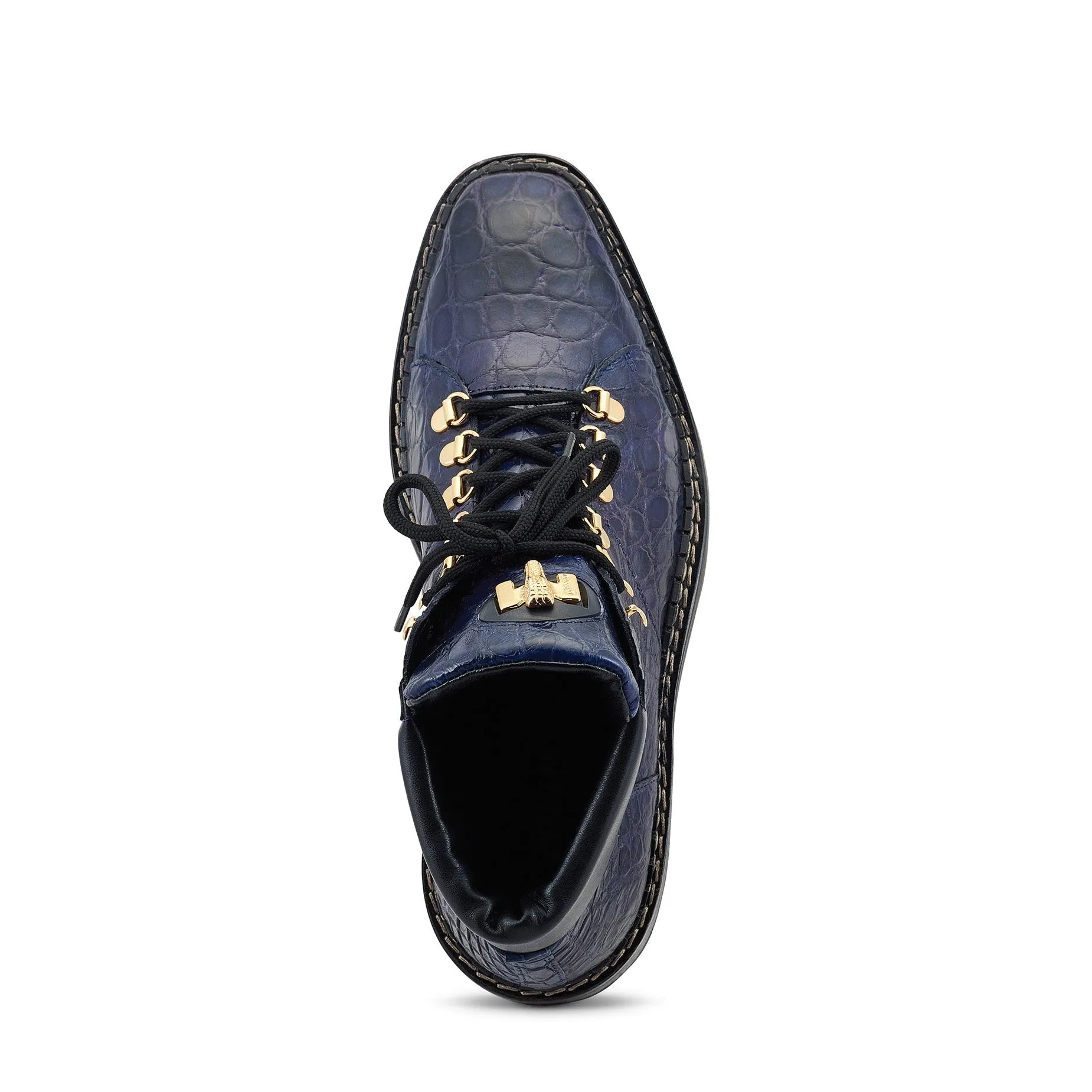 Mauri Sinner 4995 Men's Shoes Iris Blue Exotic Alligator Demi Boots (MA5462)