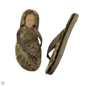 Silver Shine Sandals Designer By Ugg In Brown, Size: 5