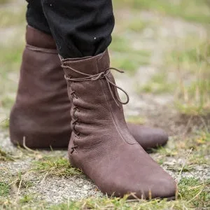 Medieval Boot Men Fashion Lace Up Vintage Lace Up Boot Renaissance Knight Viking Leather Boot Armor Cosplay Costume