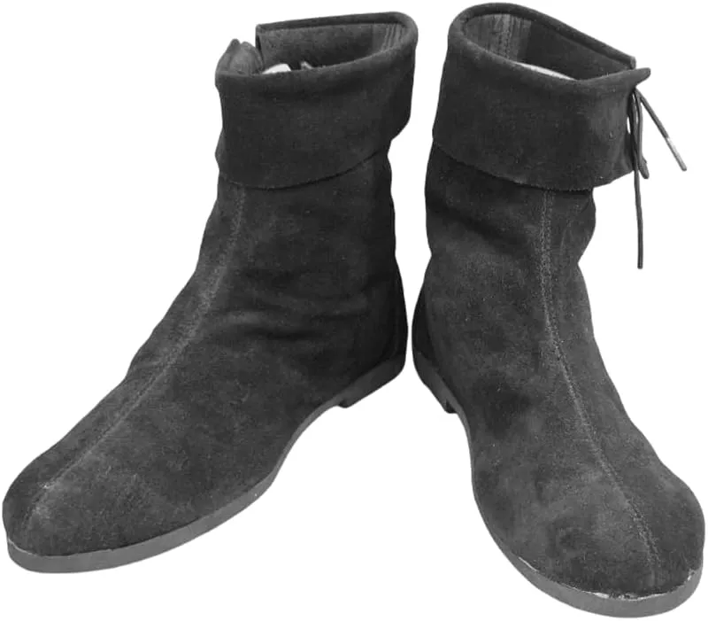 Medieval Leather Shoes | Renaissance Fair Shoes | Pirates Movie Prop Ankle Shoe | LARP Fest Paladin Fantasy Costume Boot | Mens Leather Boots