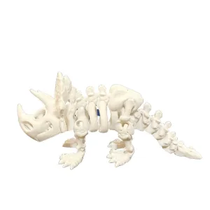 Medium Articulated Animal-White Triceratops Skeleton