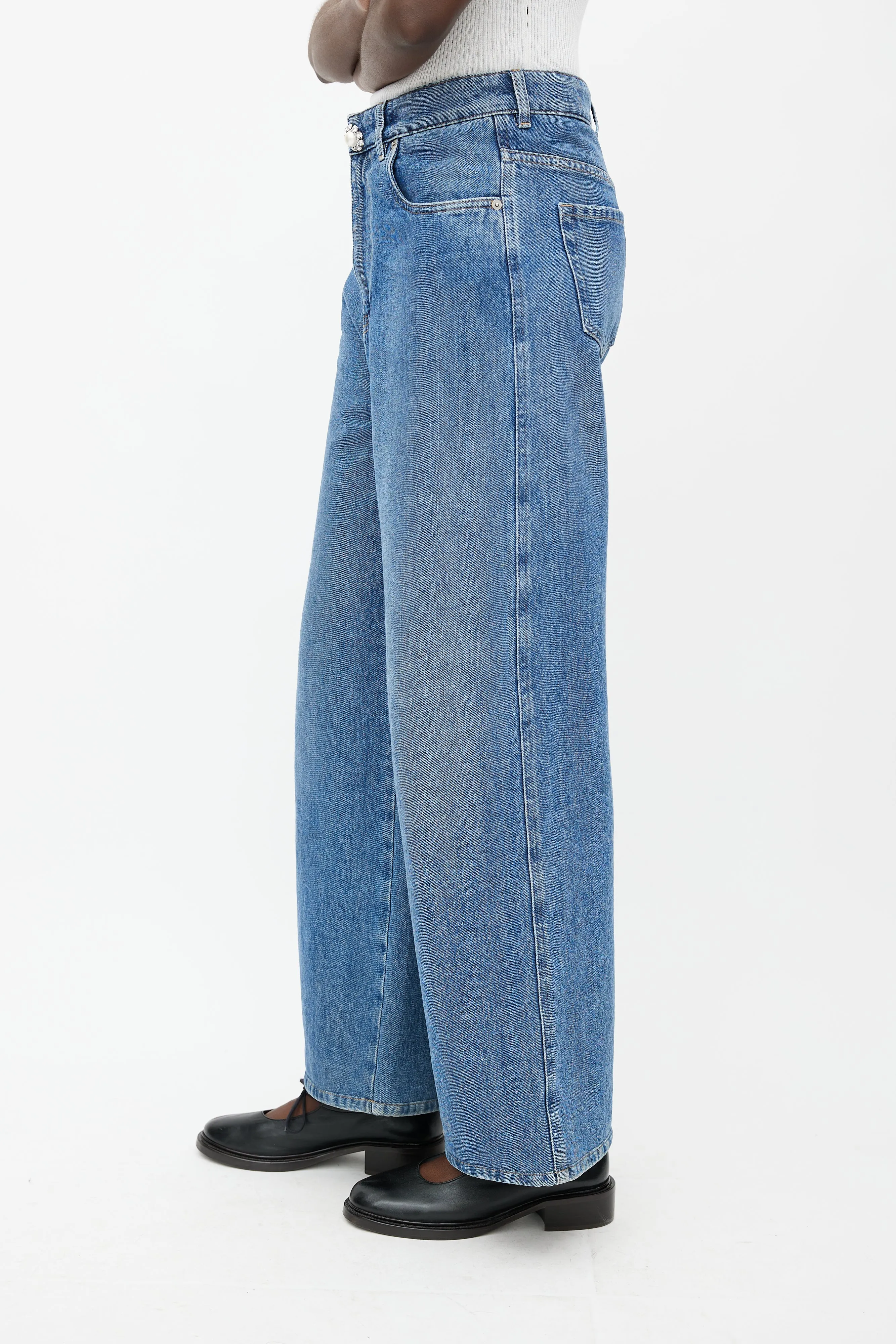 Medium Wash Wide Leg Jean