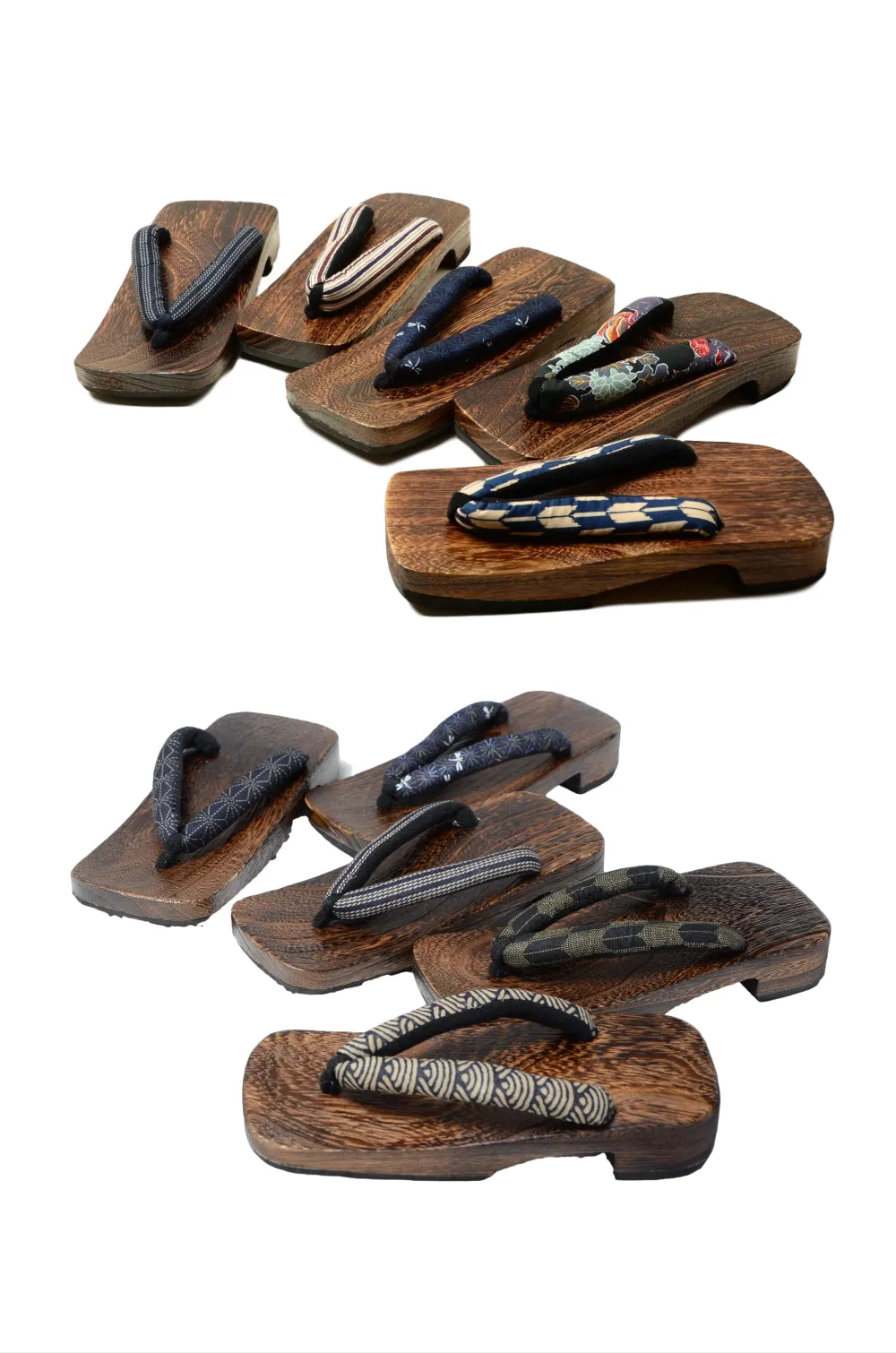 Men obi belt and geta sandals set : Blue