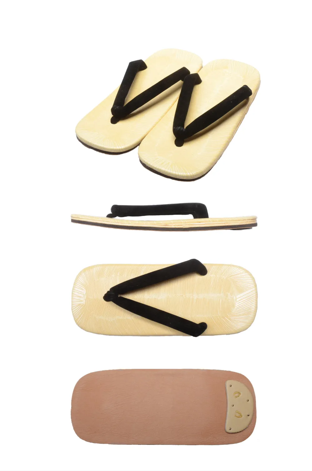 Men obi belt and Setta  sandals set : White