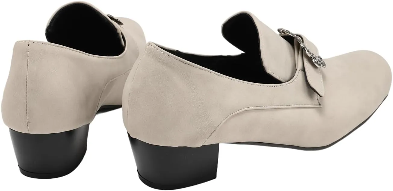 Men Retro Loafers Metal Square Buckle Formal Shoes Halloween Cosplay Shoes