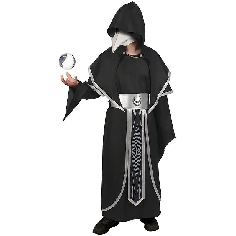 Men Wizard Sorcerer Medieval Warlock Halloween Costume Priest Robe Cosplay