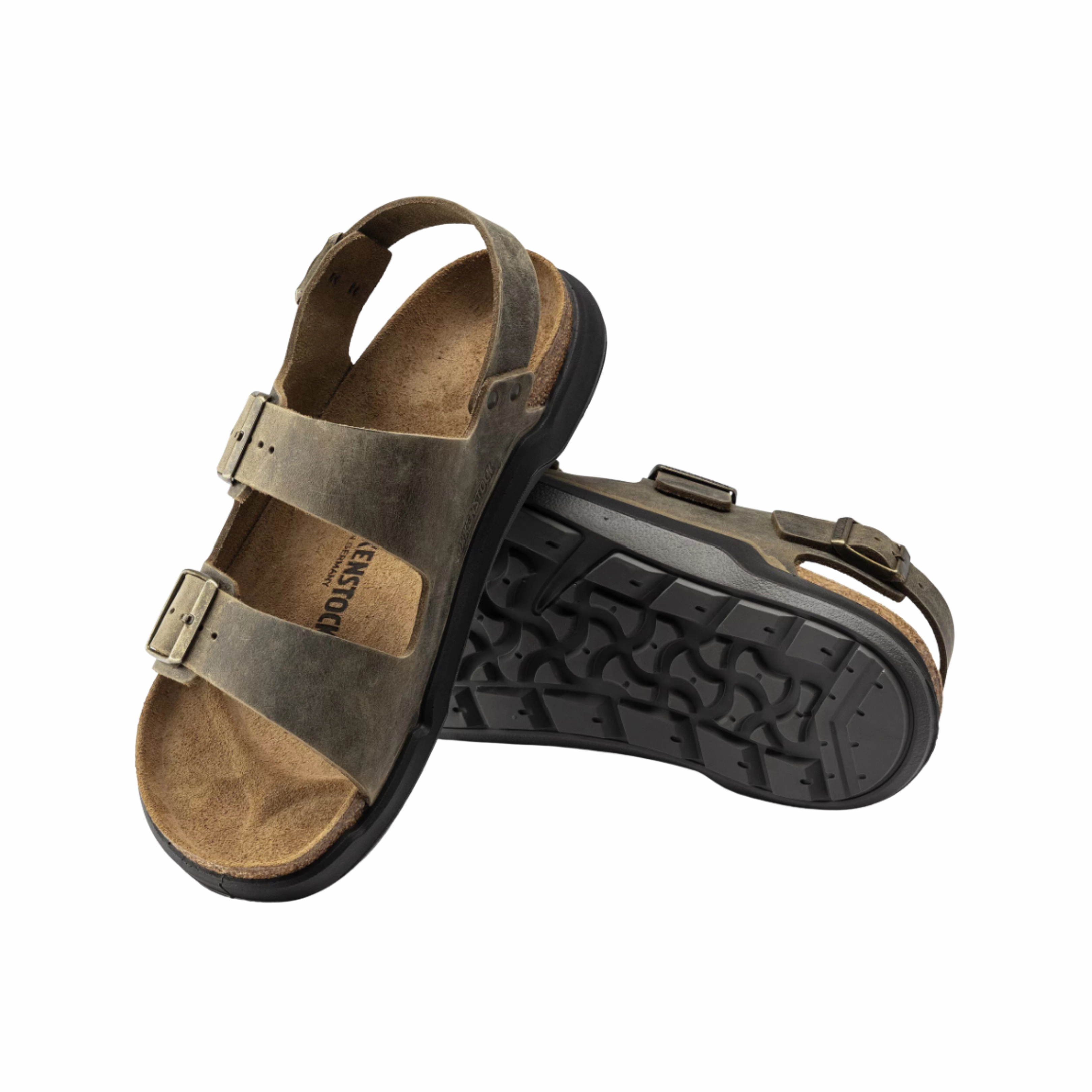 Men's Milano Rugged Men (Oiled Leather) - Faded Khaki All Weather Adventure Slides