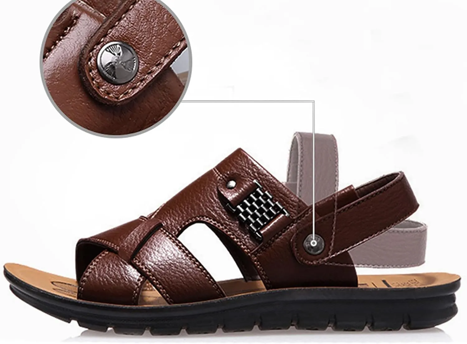 Men's Breathable Slip-On Sandals for Casual Outdoor Beach Walking Comfortable Lightweight Design