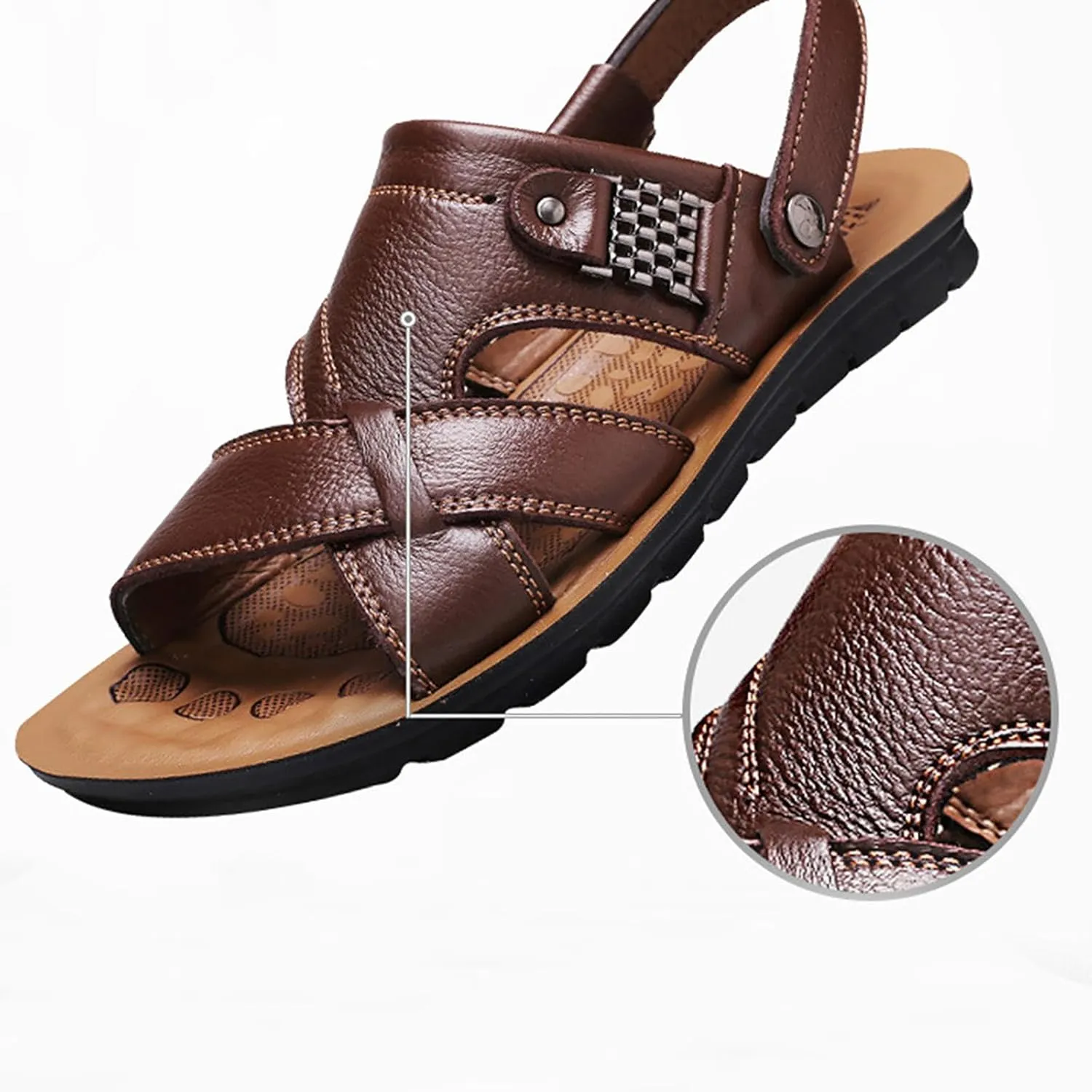 Men's Breathable Slip-On Sandals for Casual Outdoor Beach Walking Comfortable Lightweight Design
