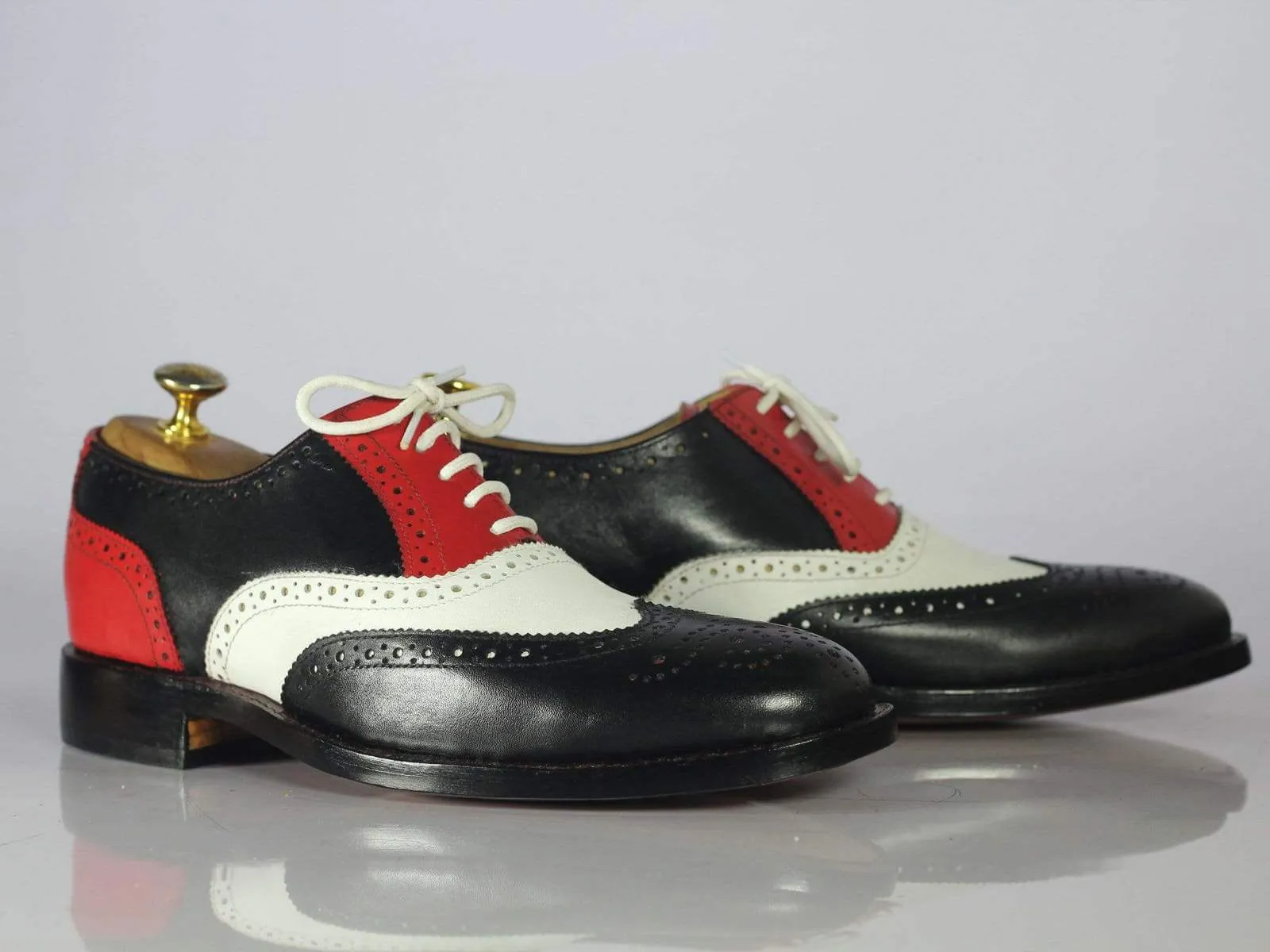 Men's Handmade Multi Color Wing Tip Brogue Leather Lace Up Shoes, Men Designer Dress Shoes