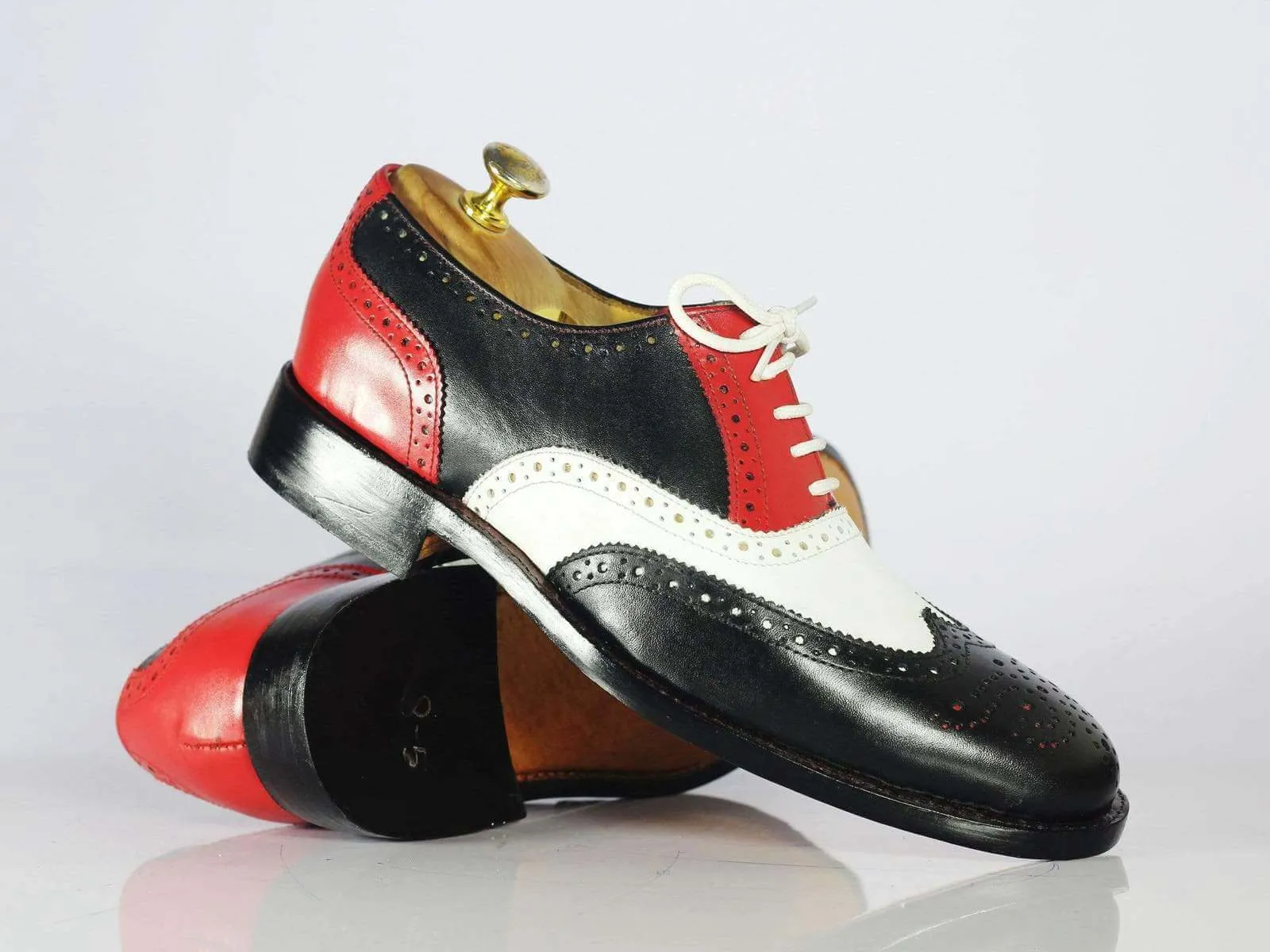 Men's Handmade Multi Color Wing Tip Brogue Leather Lace Up Shoes, Men Designer Dress Shoes