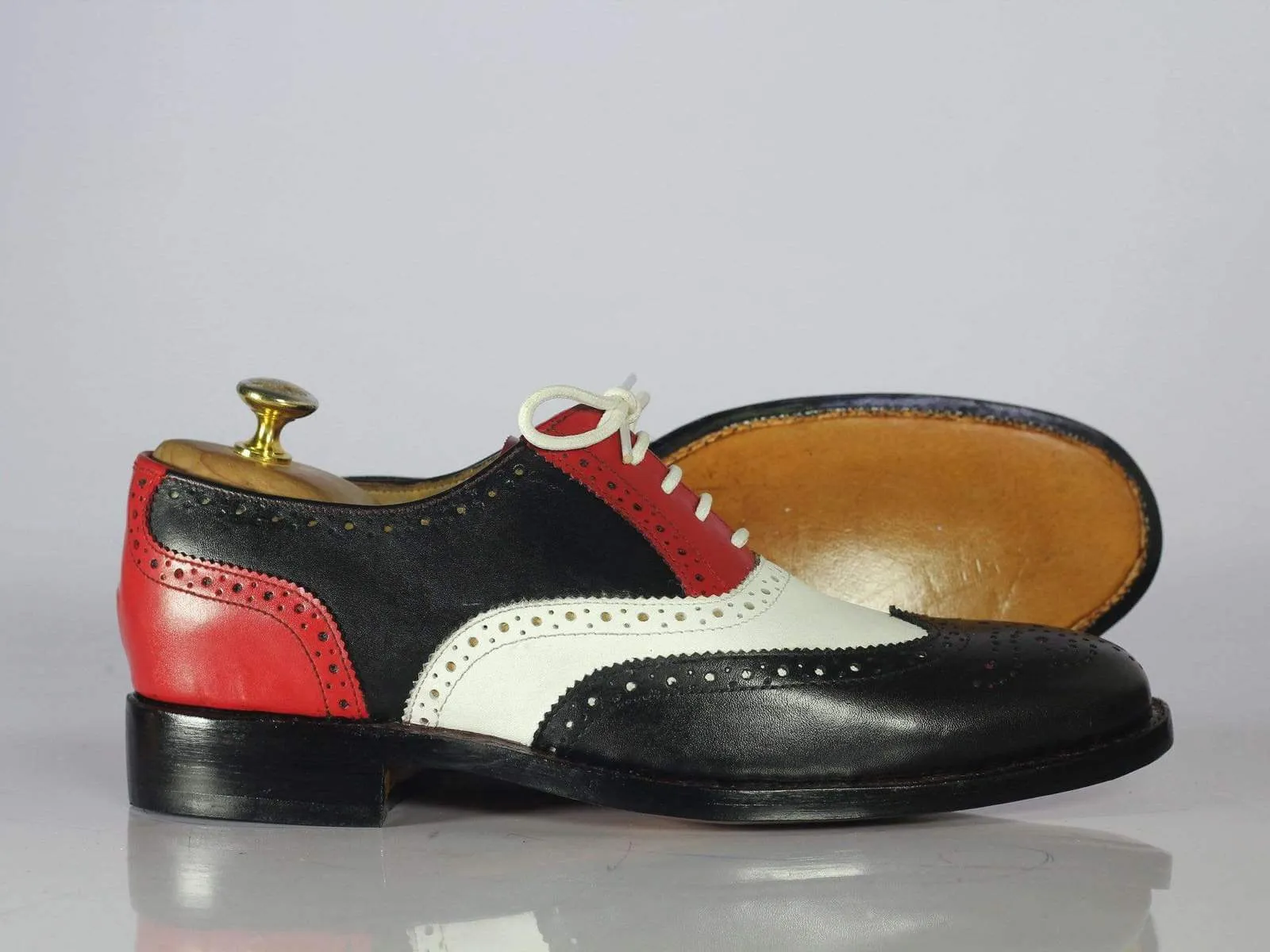 Men's Handmade Multi Color Wing Tip Brogue Leather Lace Up Shoes, Men Designer Dress Shoes