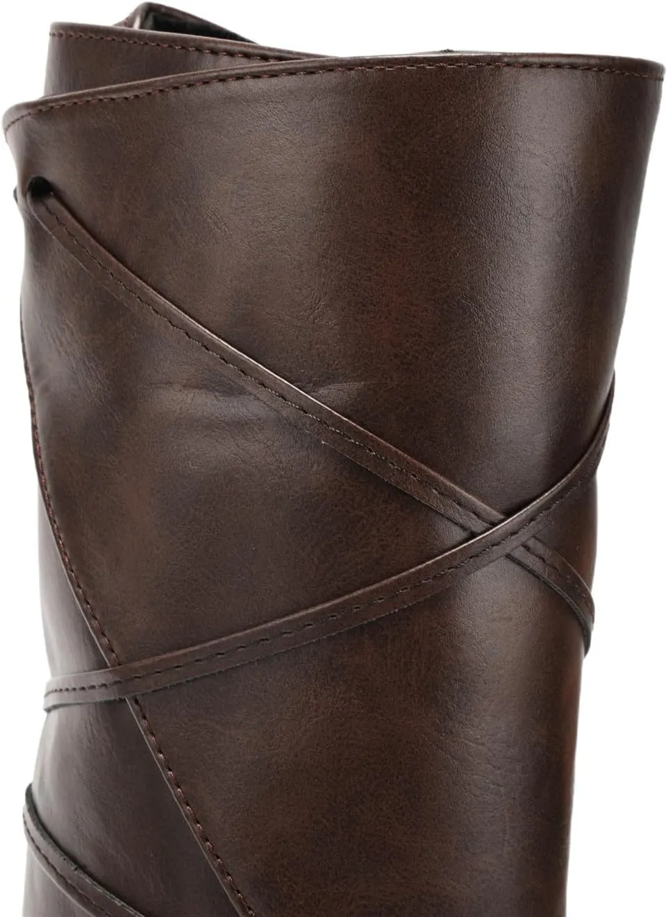 Mens Medieval Boots Faux Leather Mid Calf Gothic Pirate Costume Renaissance Cosplay Shoes for Men