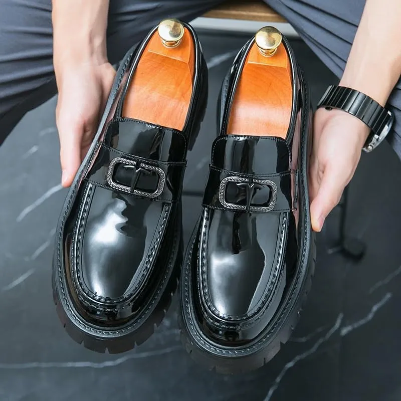 Mens Retro Comfortable Business Height Increasing Non-Slip Softsole Walking Oxford Shoes Formal Leather Loafers