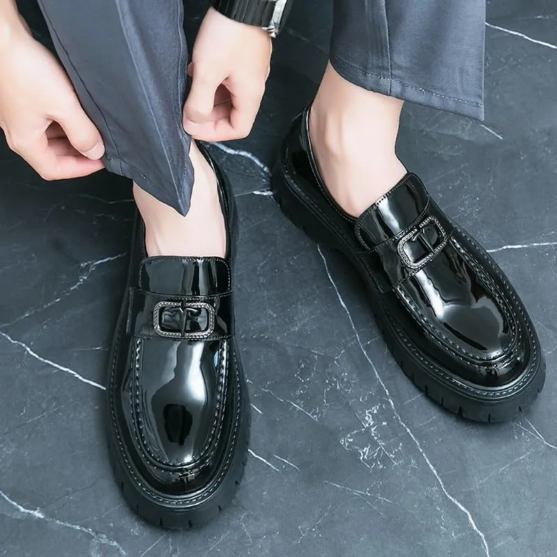 Mens Retro Comfortable Business Height Increasing Non-Slip Softsole Walking Oxford Shoes Formal Leather Loafers