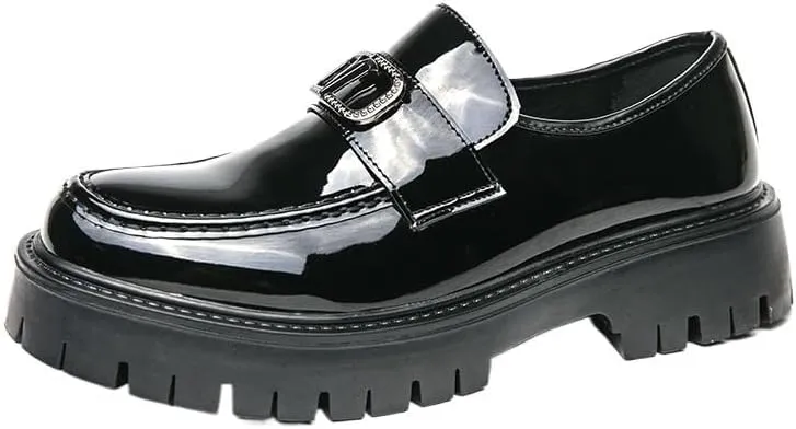 Mens Retro Comfortable Business Height Increasing Non-Slip Softsole Walking Oxford Shoes Formal Leather Loafers