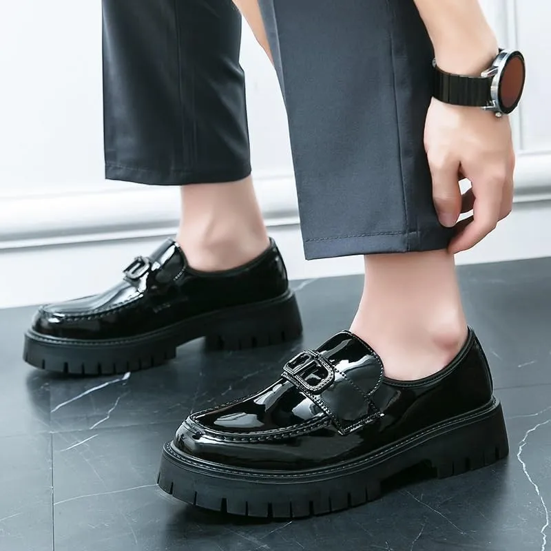Mens Retro Comfortable Business Height Increasing Non-Slip Softsole Walking Oxford Shoes Formal Leather Loafers