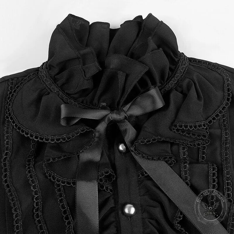 Men's Victorian Ruffled Lace-Up Shirt