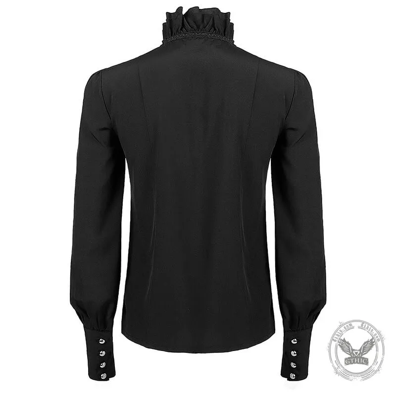 Men's Victorian Ruffled Lace-Up Shirt