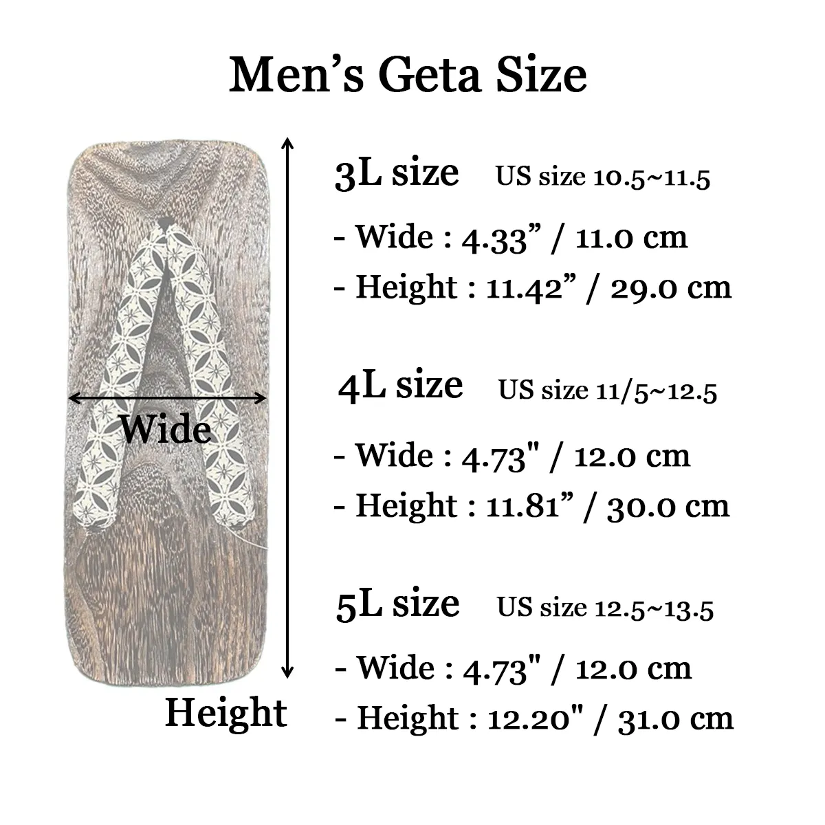Men's Wooden Geta Sandals : Colorful Diamond pattern