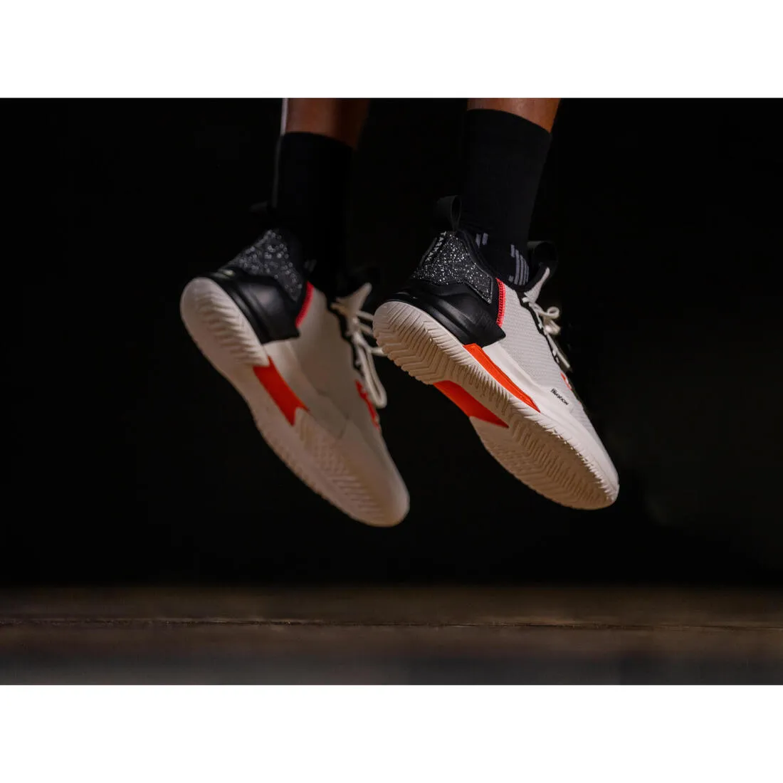Men's/Women's Low-Rise Basketball Shoes Fast 500 - Black/Beige