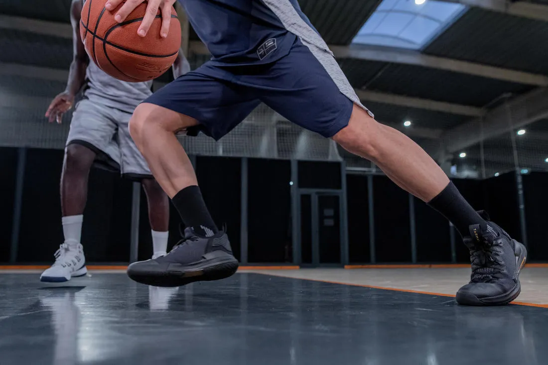 Men's/Women's Low-Rise Basketball Shoes Fast 500 - Black/Beige