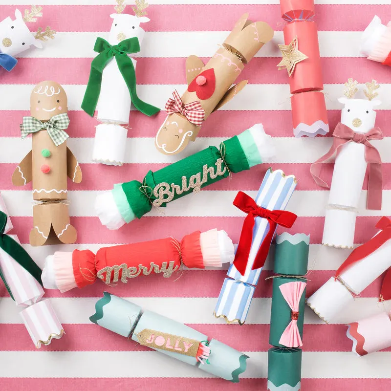 Merry & Bright Christmas Crepe Crackers (Set of 6)