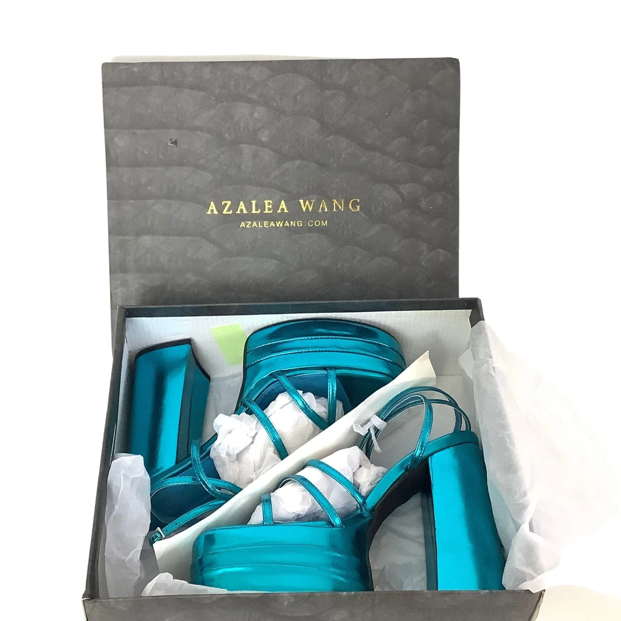 Metallic Blue Platform Heels
