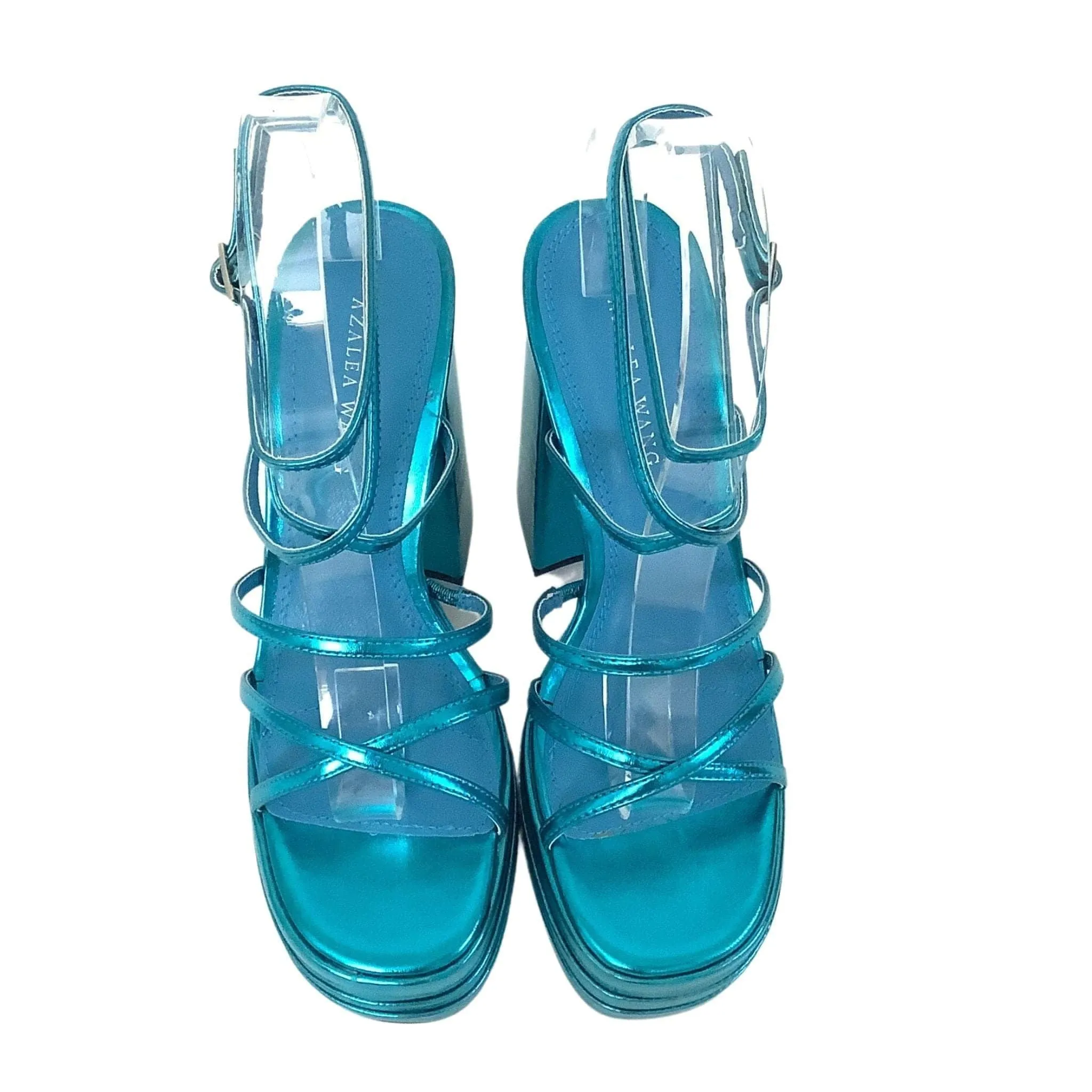 Metallic Blue Platform Heels