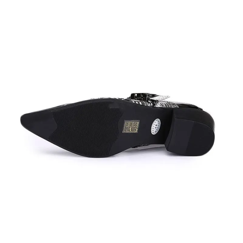 Michael Jackson Newspaper Print Leather Lace-up Buckle Shoes