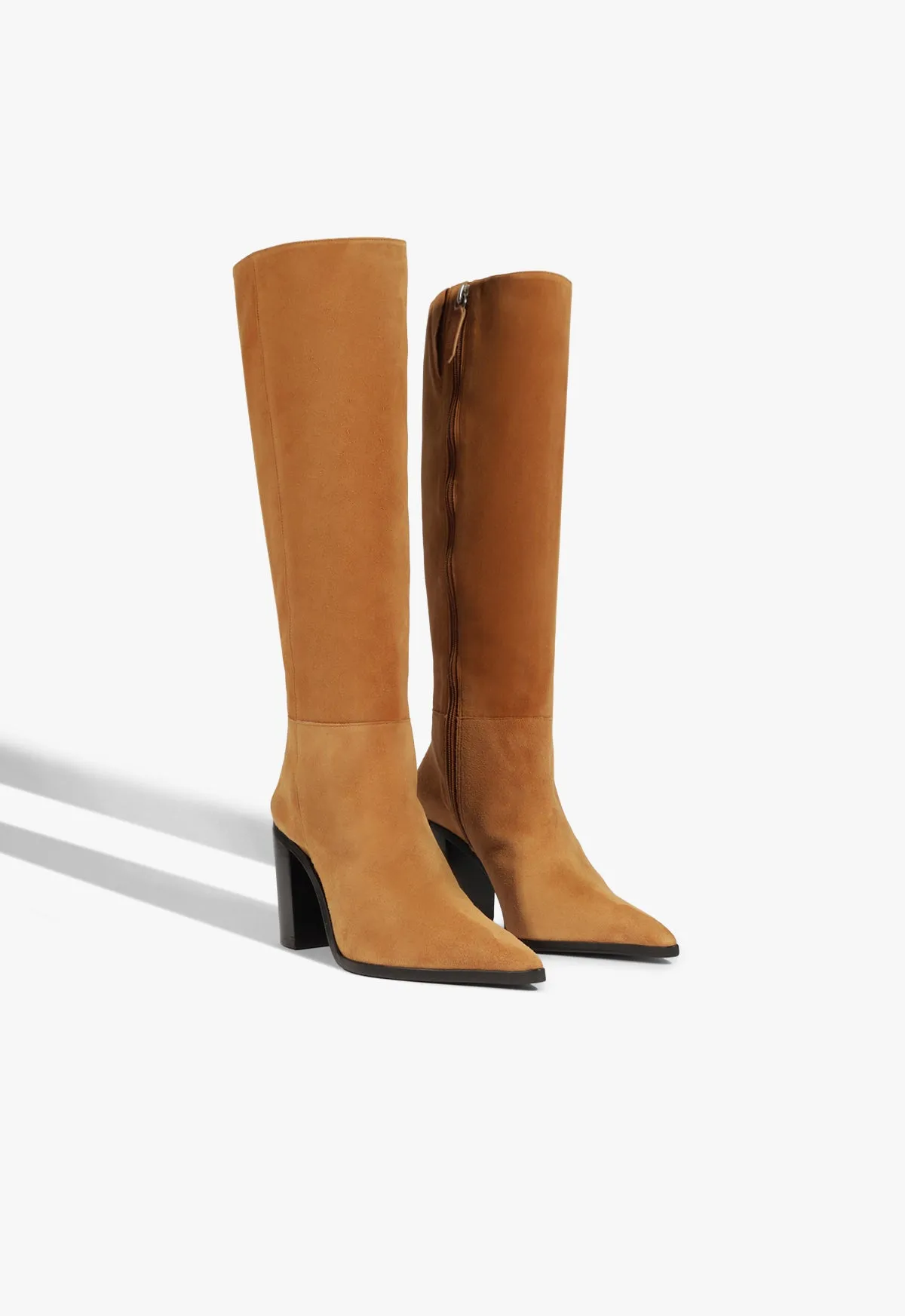 Mikki Up Block Suede Boot Comfort Curve