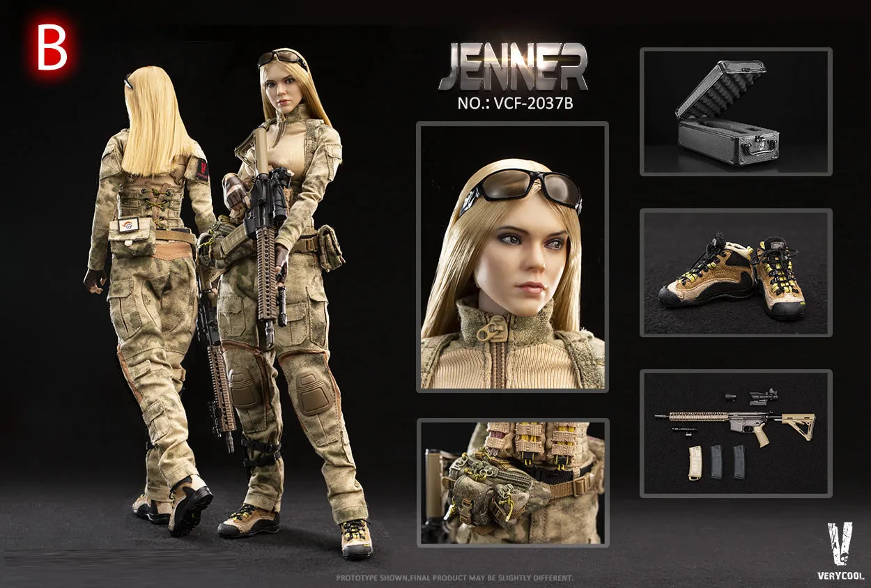 Military Women Soldier - Jenner and German Shepherd Dog Female Custom Figure Set Very Cool